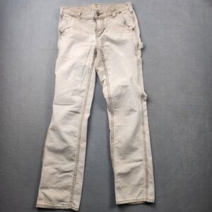 Carhartt Womens 2 Regular Tan Canvas Carpenter Work Pants 102080 Original Fit